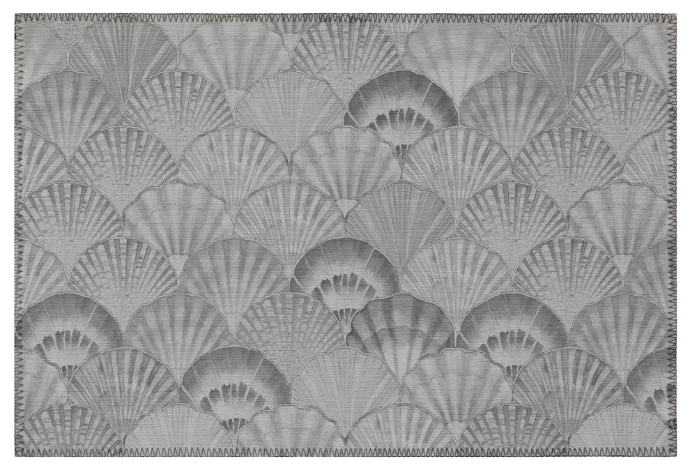 Indoor/Outdoor Seabreeze SZ2 Silver Machine Washable 1'8" x 2'6" Rug