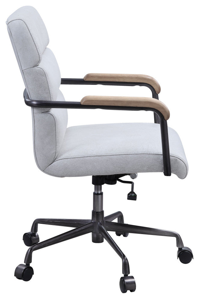 Acme Halcyon Office Chair Vintage White Top Grain Leather