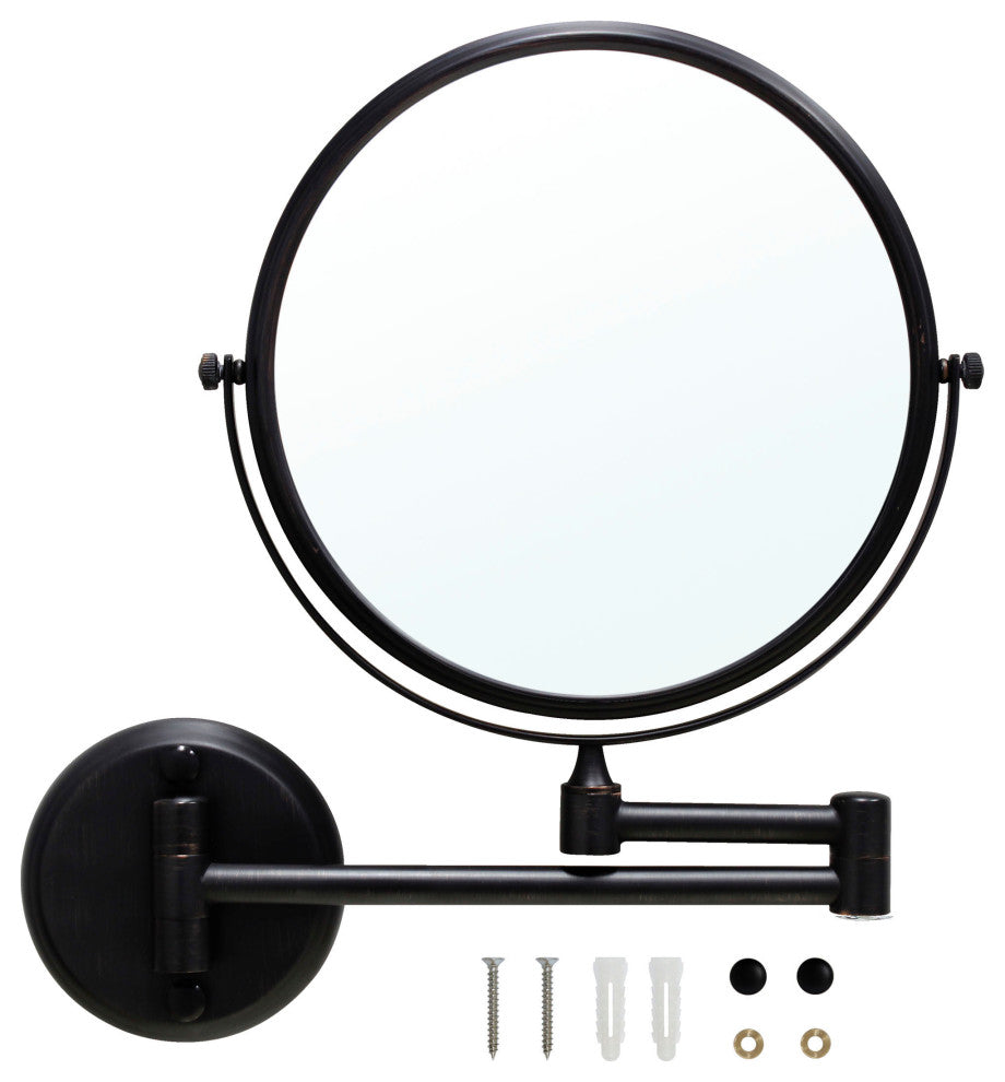 MODONA's Wall Mounted 8" Double Sided Mirror 1X-3X -, Rubbed Bronze