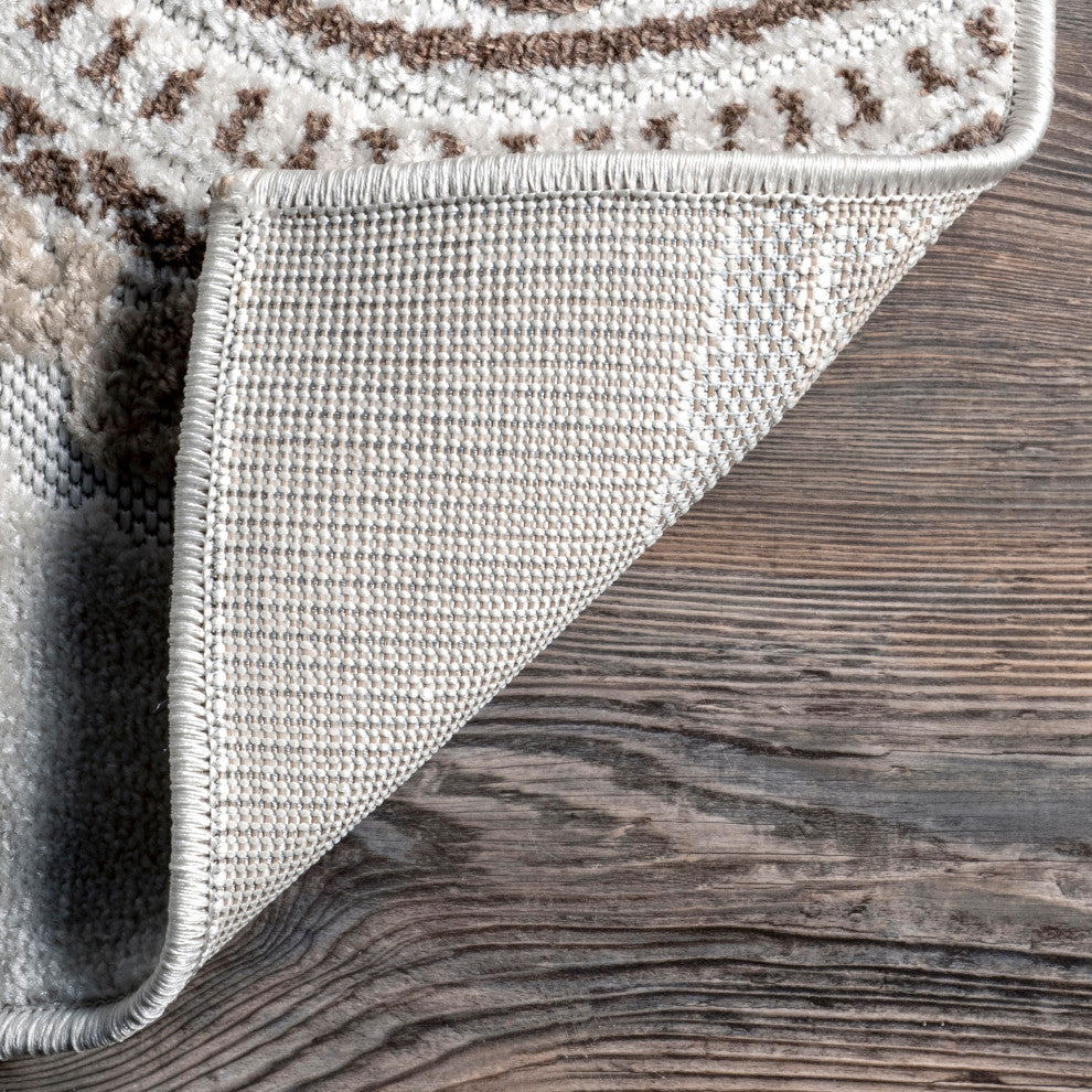 Nuloom Andi Textured Indoor/Outdoor Contemporary Area Rug, Beige 5'3"x7'7"