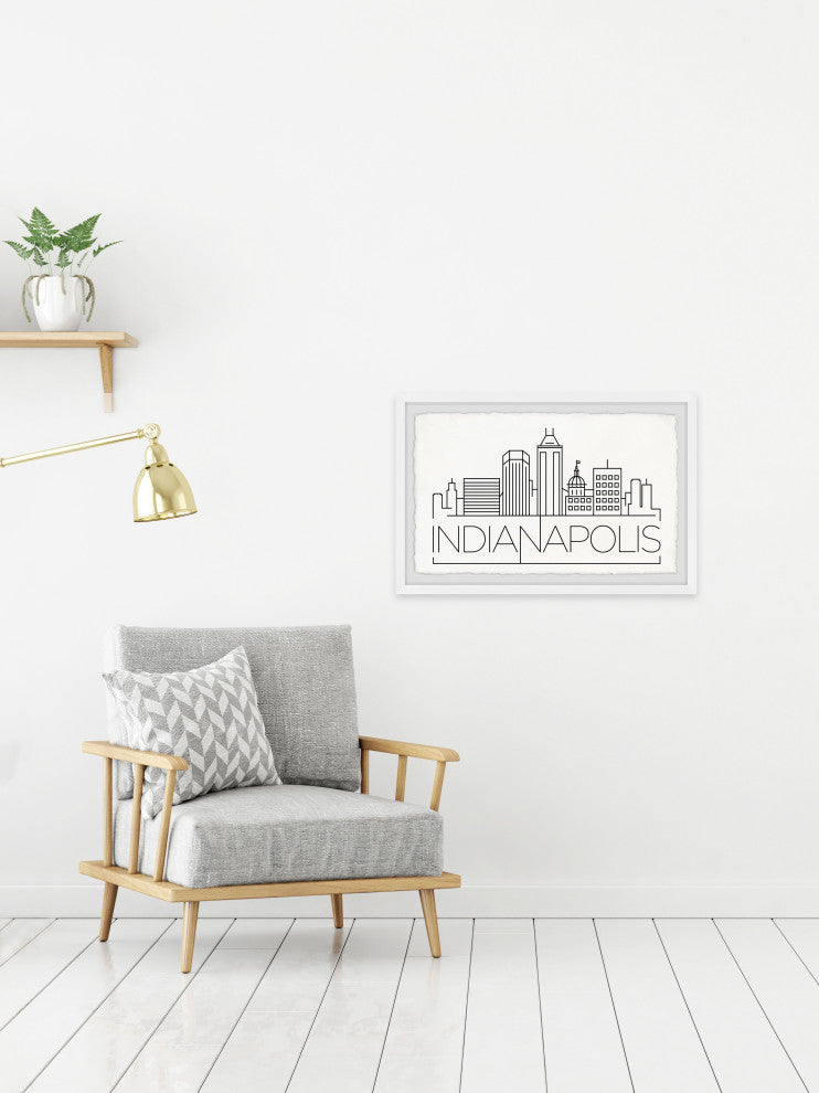 "Indianapolis Skyline" Framed Painting Print, 18x12