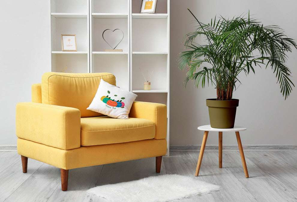 Happy Fall Pumpkins Accent Pillow With Removable Insert, Harvest Orange, 20"x20"