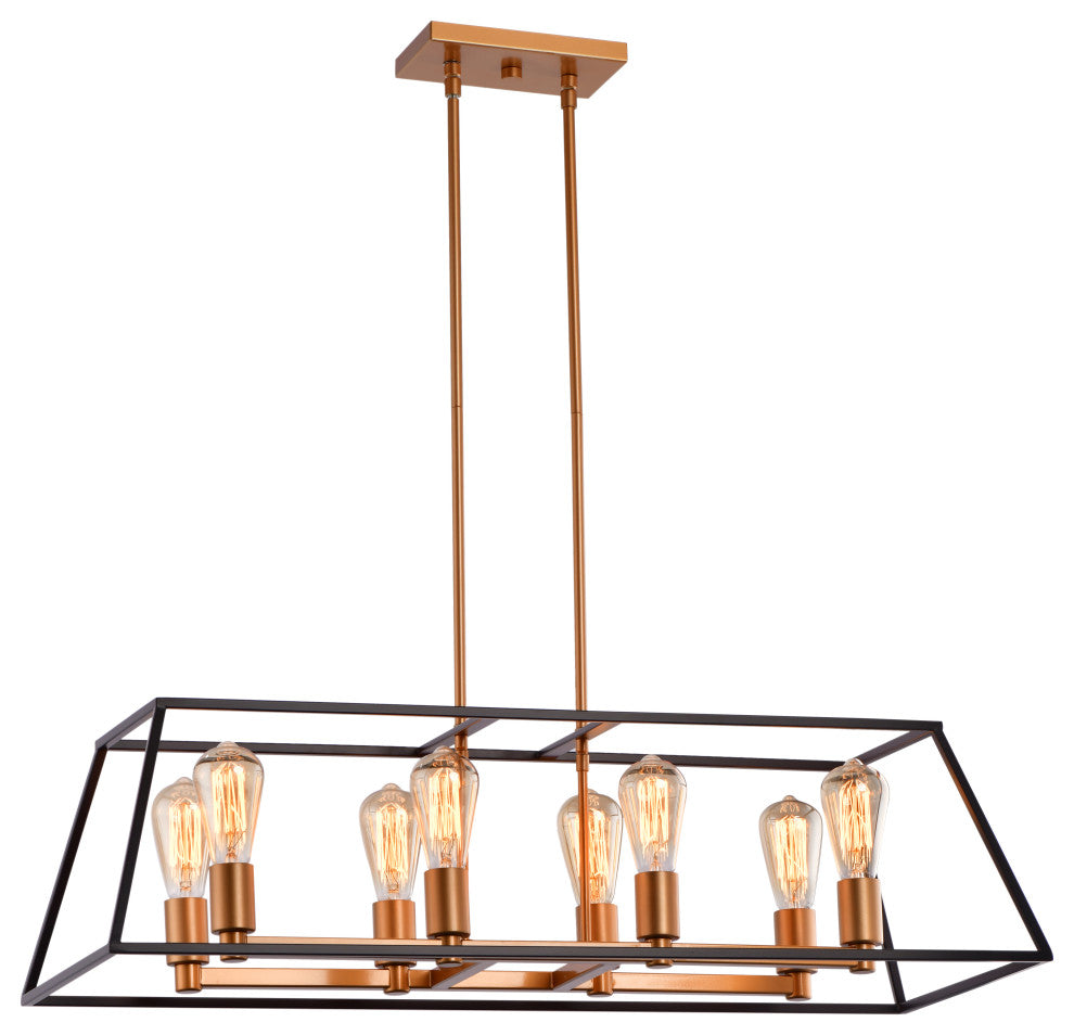 Lazzur Meurthe 8 Light 35" Matte Oil Rubbed Bronze Pendant