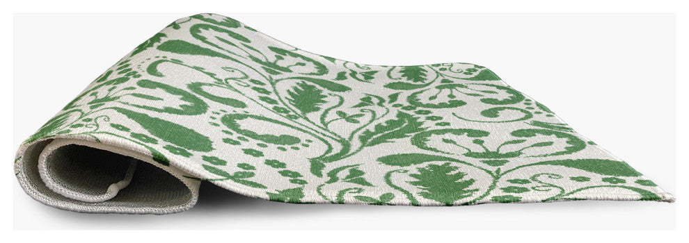 Aurora French Country Chenille Area Rug, Green, 5' Round