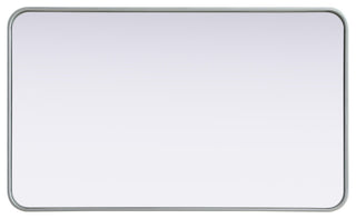 Home Living Contour Metal Rectangle Mirror 24x40, Silver