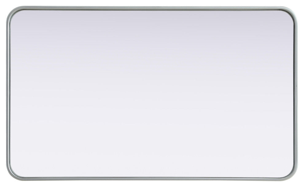 Home Living Contour Metal Rectangle Mirror 24x40, Silver