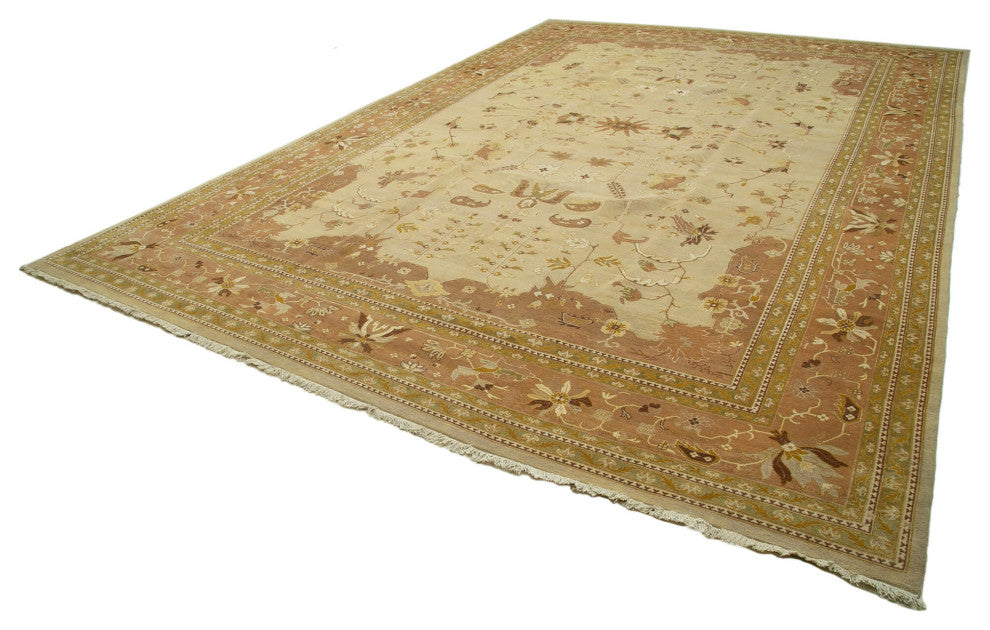 Rug N Carpet - Handmade Oriental 12' 2" x 17' 4" Oversize Oushak Area Rug