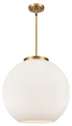Athens Pendant, Brushed Brass, Matte White, Matte White