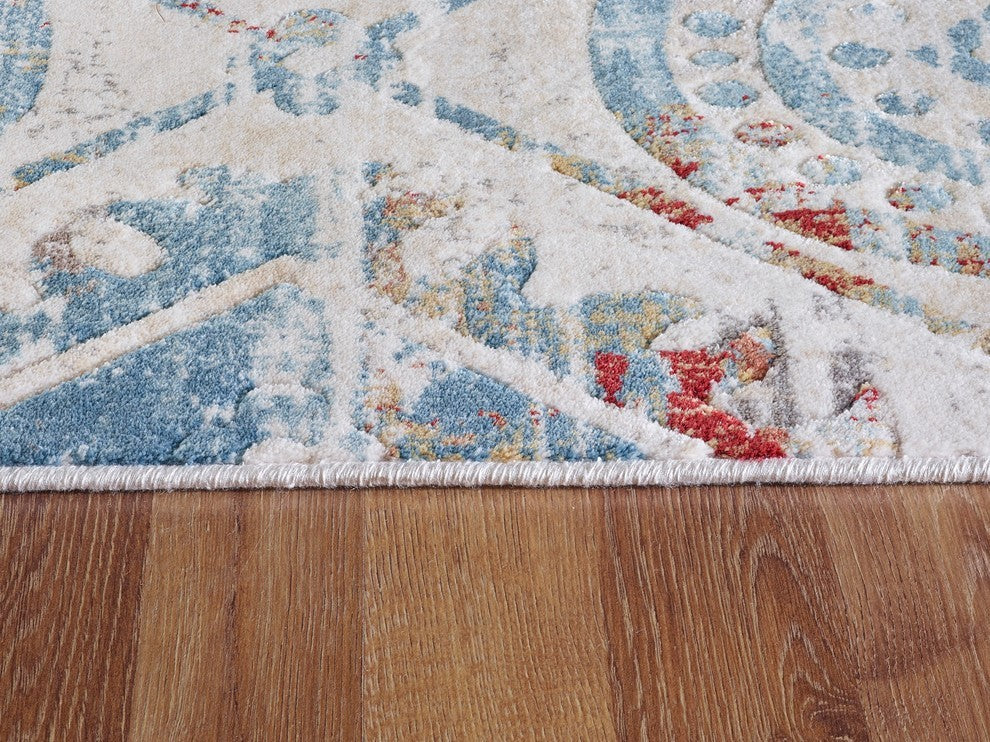 Prism 4434-109 Area Rug, Ivory and Multi, 7''10"x10''10"