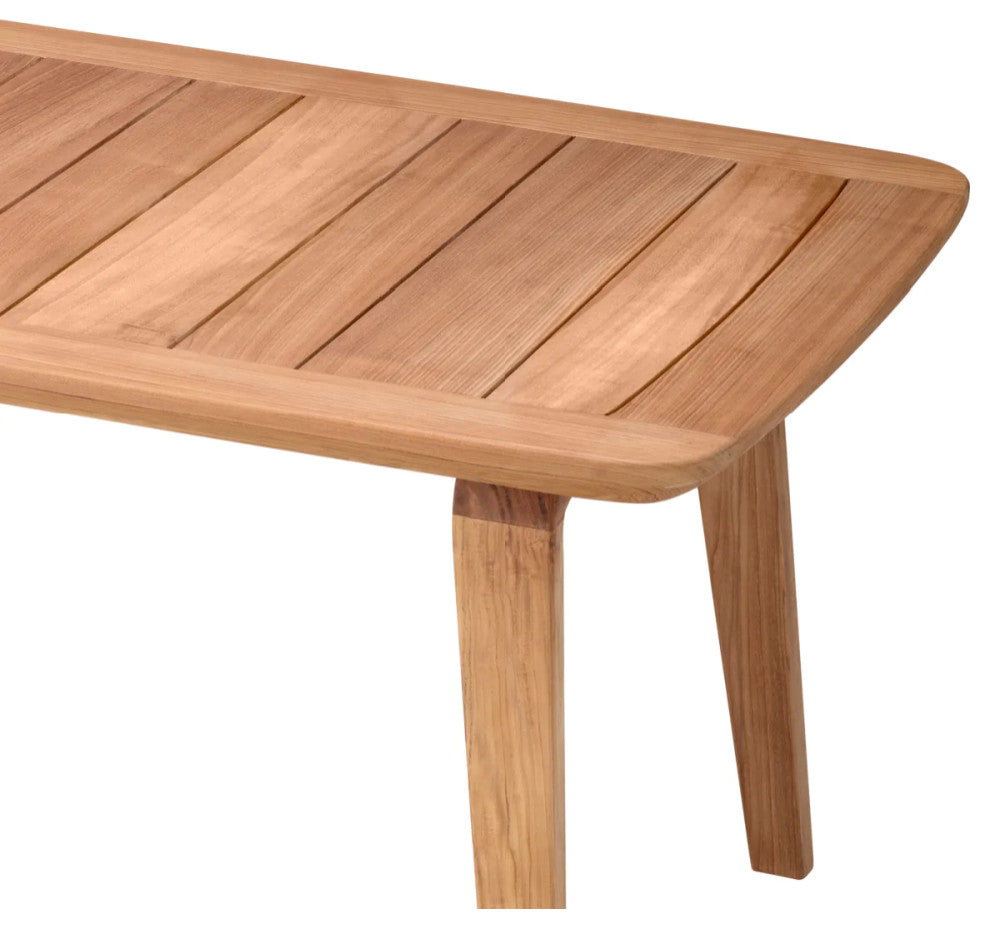 Slatted Teak Outdoor Dining Table, Eichholtz Glover
