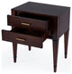 Kai 2 Drawer Burl Wood End Table, Cherry Brown