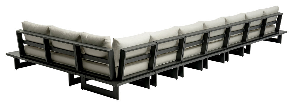 Maldives Cream Water Resistant Fabric Outdoor Patio Modular Sectional