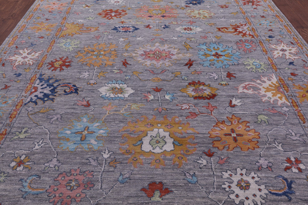 9' 3" X 12' 2" Hand Knotted Turkish Oushak Wool Rug - Q13391