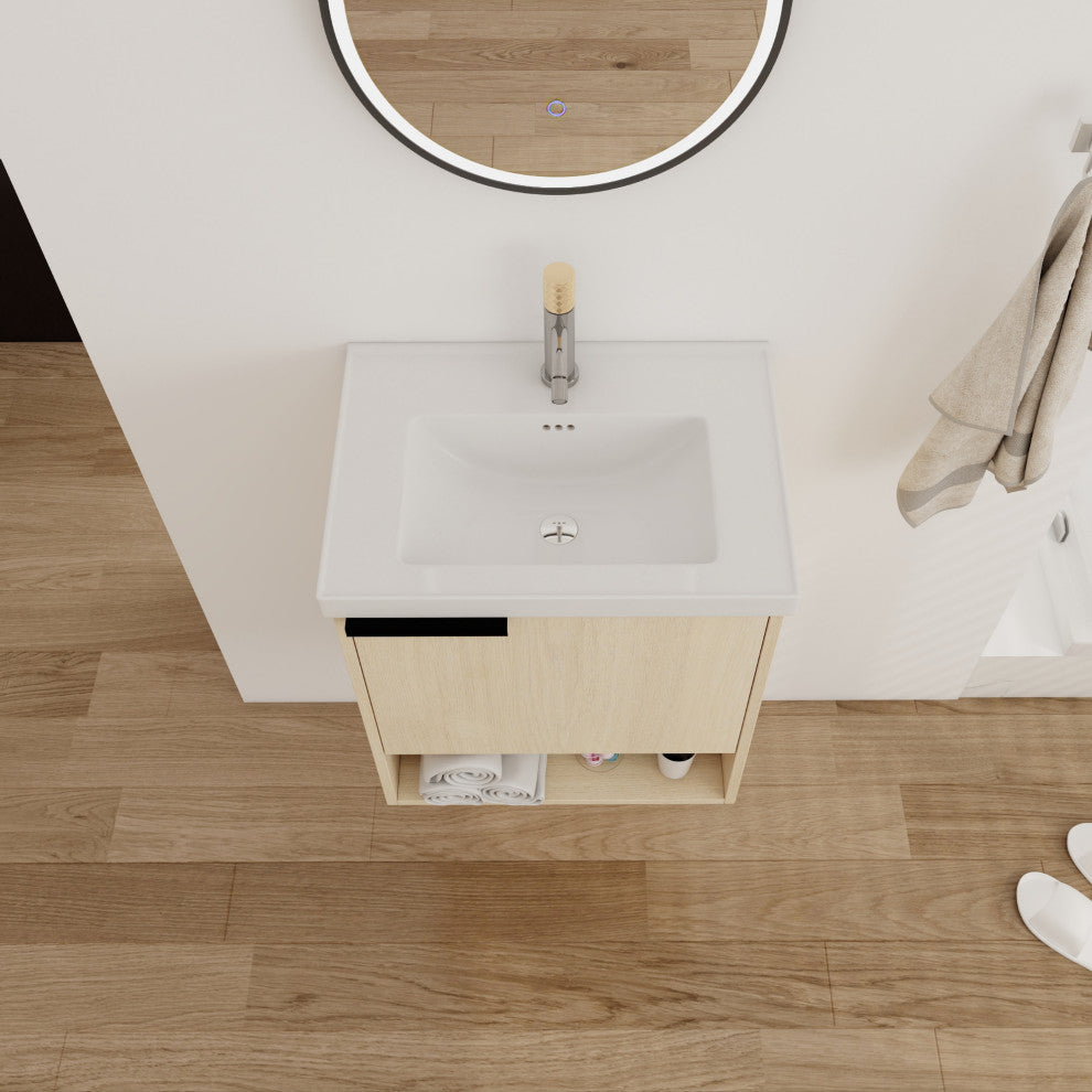 BNK Compact Wall-Mounted Bathroom Cabinet, Ideal for Small Spaces, 20 Inch