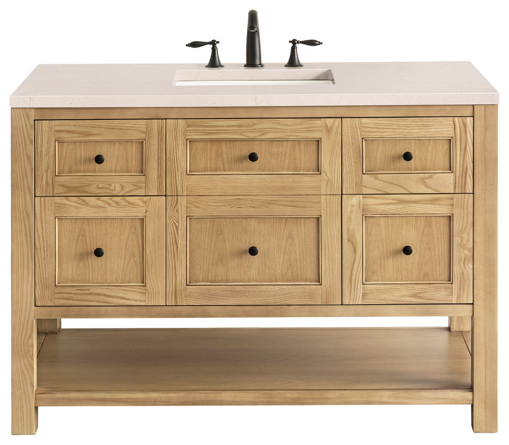 Breckenridge 48" Single Vanity, Light Natural Oak, 3CM Eternal Marfil Top