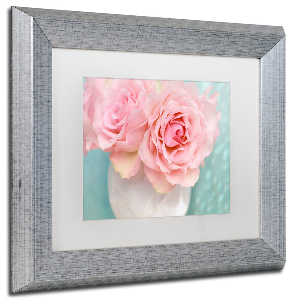 Cora Niele 'Pink Rose Bouquet' Matted Framed Art