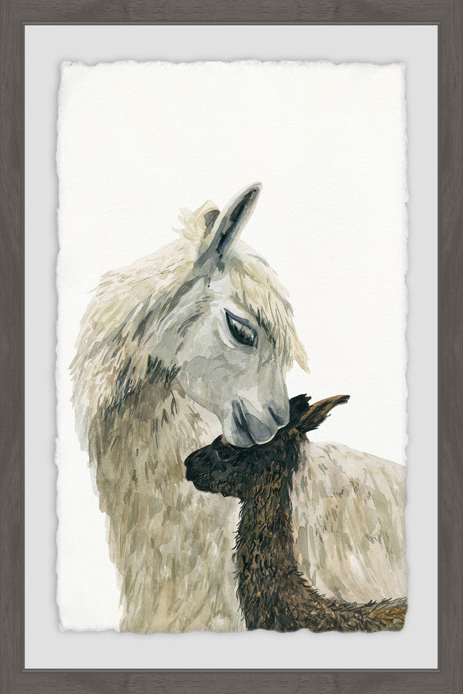"Momma Lllama" Framed Painting Print, 12"x18"