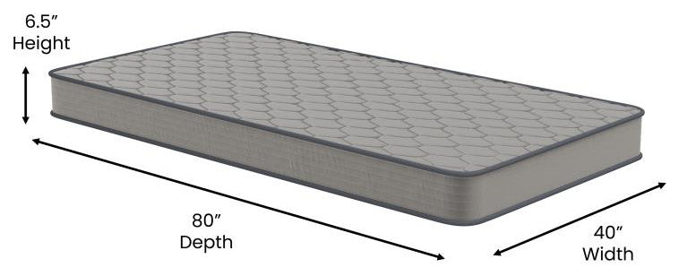 Capri Comfortable Sleep CertiPUR-US Certified Spring Mattress, Mattress in a Box, Gray, Twin Extra Long