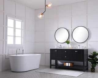 Home Living 60" Double Sink Bathroom Vanity Set, Black