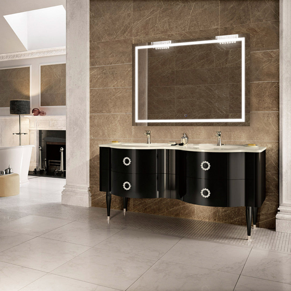 Krugg LED Bathroom Mirror, Lighted Vanity Mirror Dimmer and Defogger, 48x36