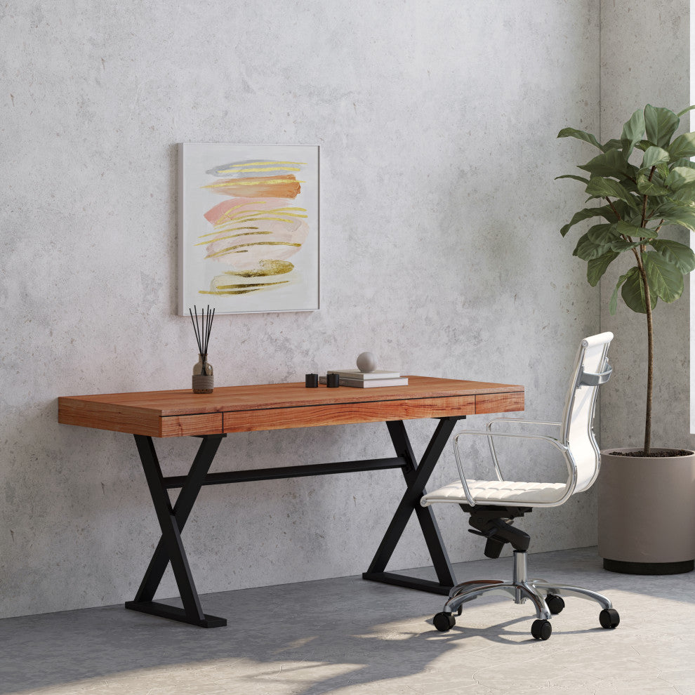 Modern Reale Desk Walnut - Brown