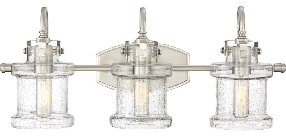 Quoizel DNY8603BN Three Light Bath Fixture, Brushed Nickel Finish