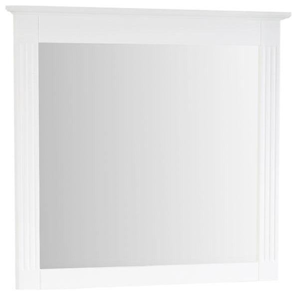 Solid Wood Bathroom Vanity Mirror for Wall Mounted, White, 38x33