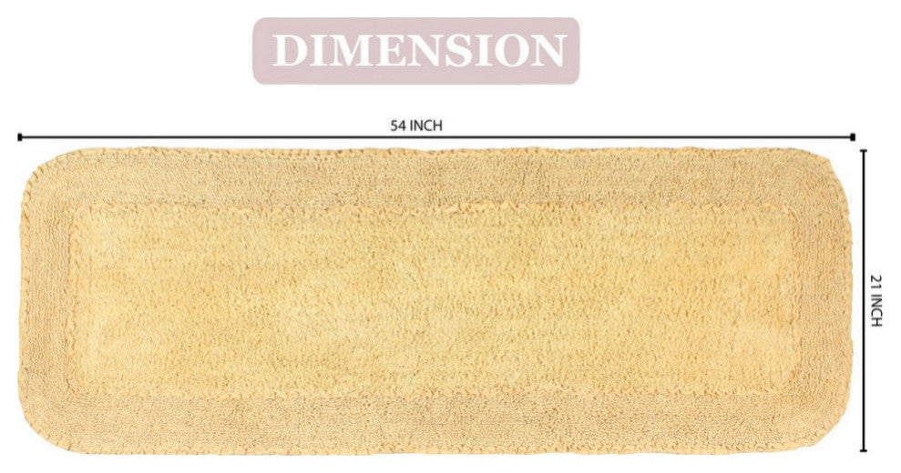 Radiant Collection Bath Rug Set, Machine Wash, 21x54" Runner, Yellow