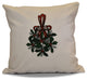Decorative Holiday Pillow Floral Print, Dark Green, 20"x20"