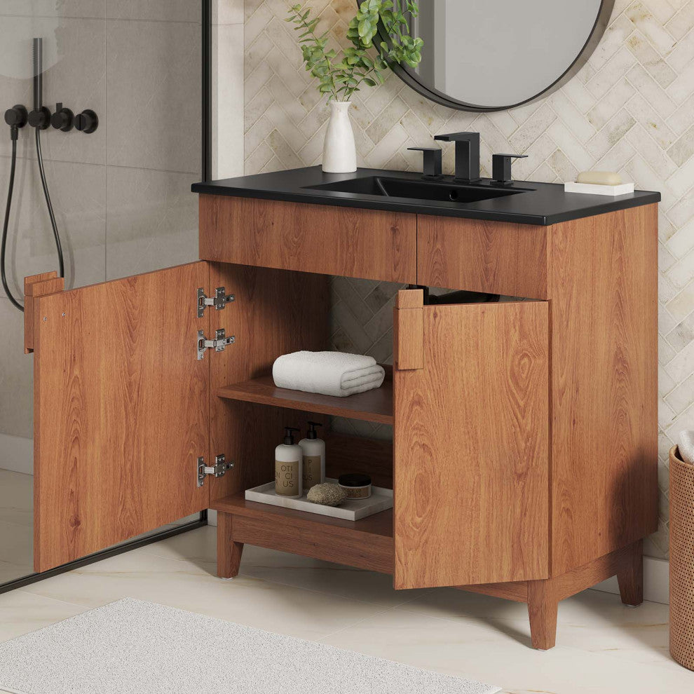 Miles 36" Bathroom Vanity - Black Walnut
