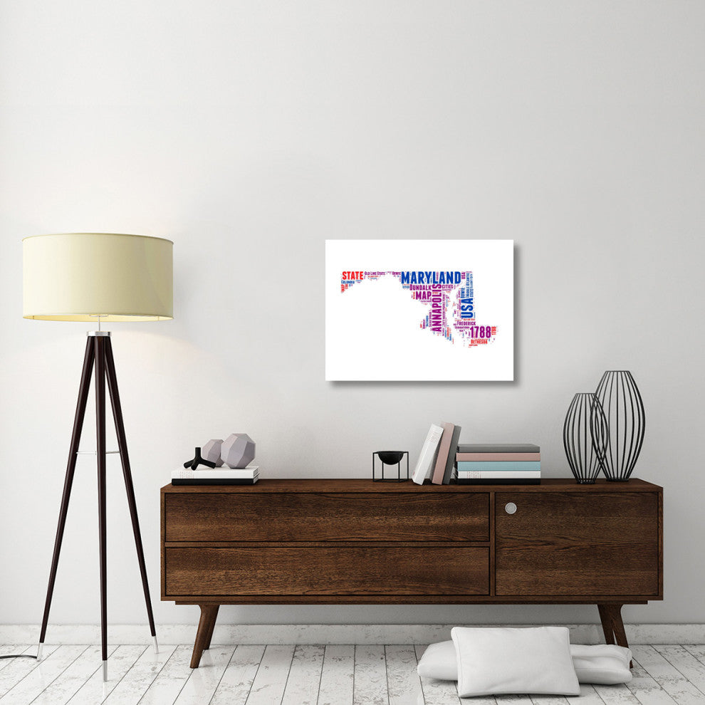 "Maryland Word Cloud Map" Fine Art Print