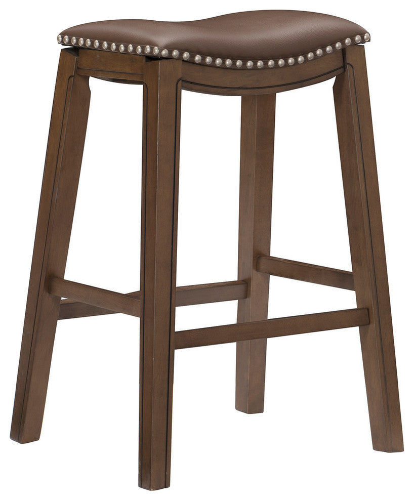 Yannis 29" Height Saddle Stool, Brown