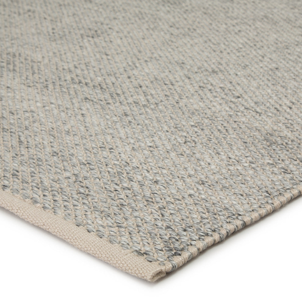 Jaipur Living Lamanda Indoor/Outdoor Solid Light Gray/Ivory Area Rug, 10'x14'