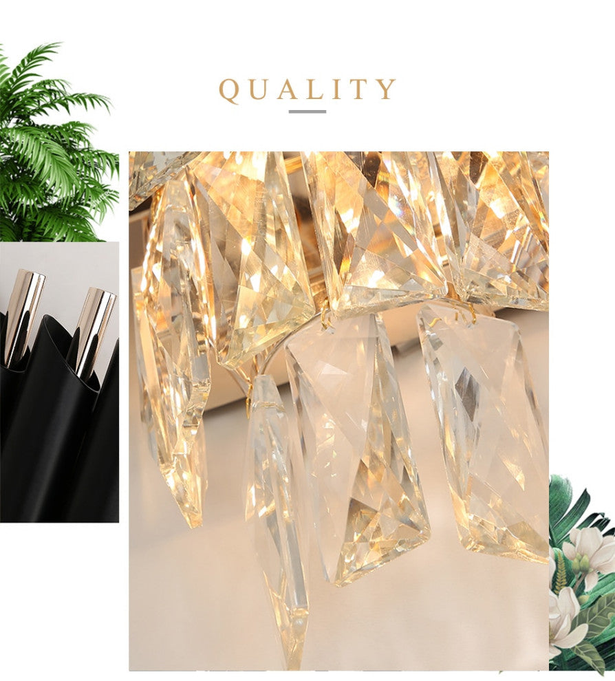 Luceyran | Modern Black LED Crystal Wall Lamp