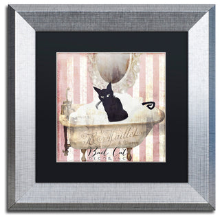 Color Bakery 'Bad Cat II' Art, Silver Frame, Black Matte, 11"x11"