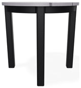 21" Round Rustic Outdoor End Table, Black