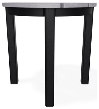 21" Round Rustic Outdoor End Table, Black