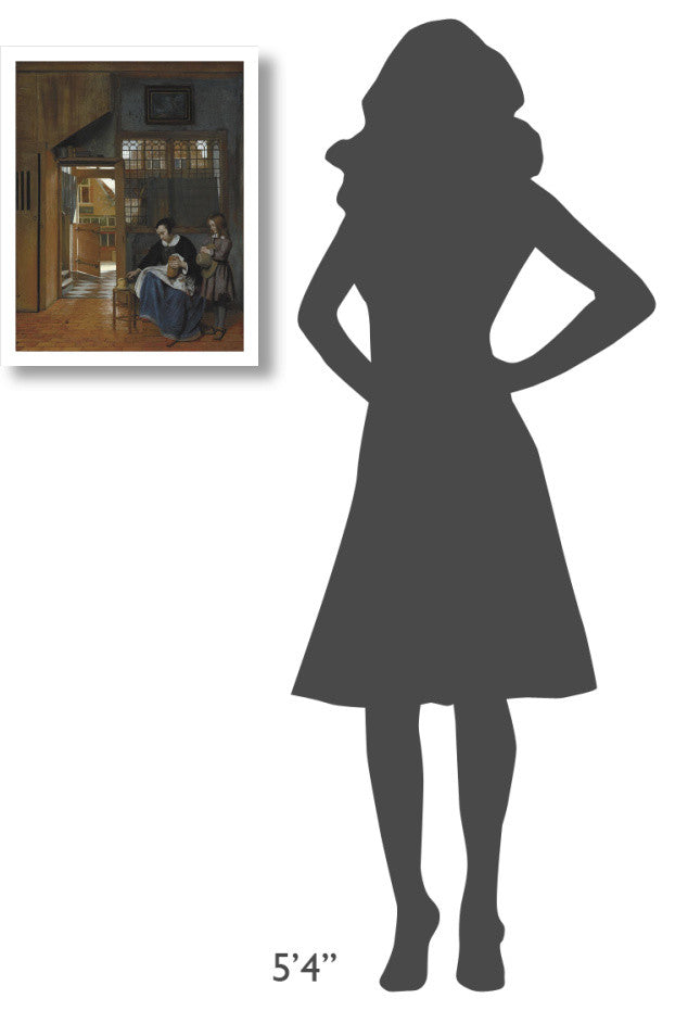 "A Woman Preparing Bread and Butter for a Boy" Print by Pieter de Hooch, 18"x22"