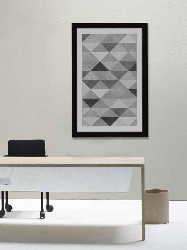 "Chromatic Triangles" Framed Art Print