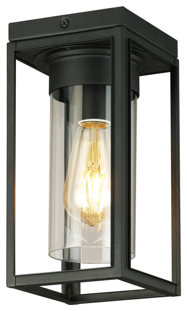 Walker Hill 1-Light Outdoor Ceiling Light, Matte Black, Matte Black