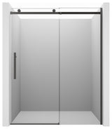 60-in x 76-in Frameless Sliding Shower Door,Matte Black