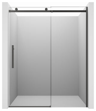 60-in x 76-in Frameless Sliding Shower Door,Matte Black