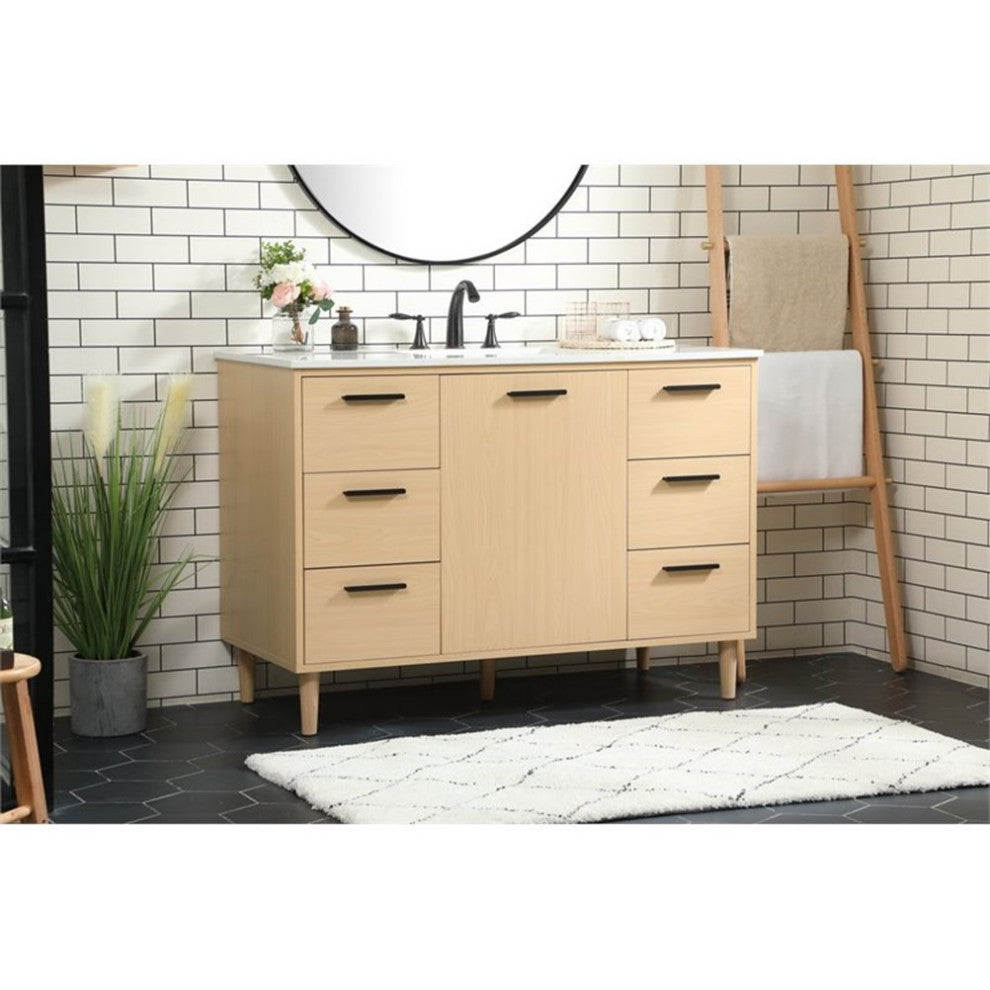 Elegant Decor Baldwin Bathroom Vanity Maple