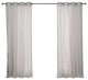 100% Linen Silver Grommet Curtain Set, Light Grey, 52" W X 84" L