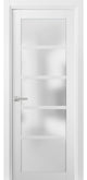 Solid Interior French |Quadro 4002 White Silk with Frosted Glass |-28x84-Frosted