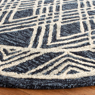 Safavieh Micro-Loop Collection MLP155 Rug, Navy/Ivory, 5' Round