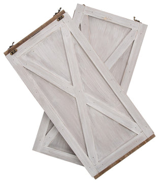 22.09" Washed White Wooden Tree Collar