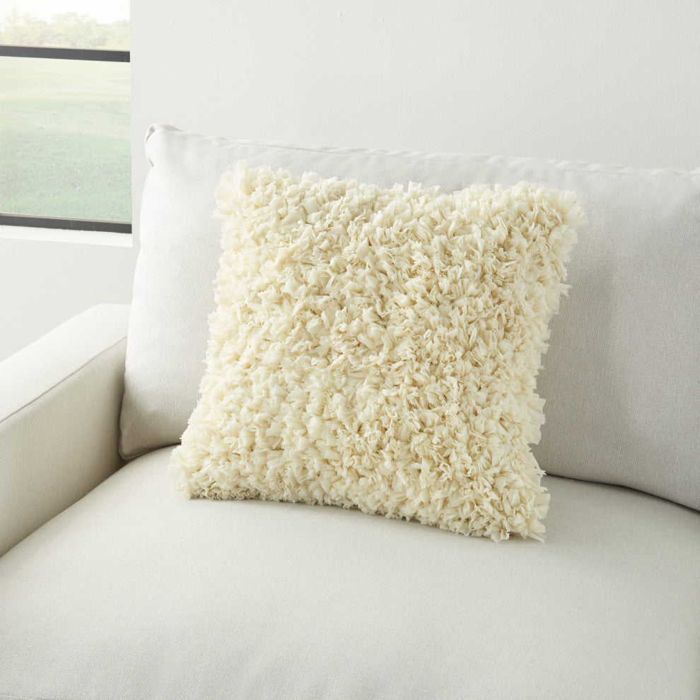 Mina Victory DL660 Throw Pillow, Ivory, 17"x17"