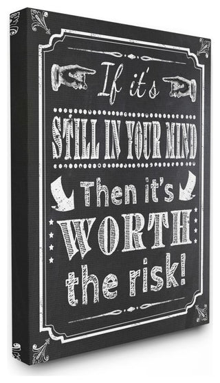 Risk Black and White Inspirational Word Chalk, 30"x40"