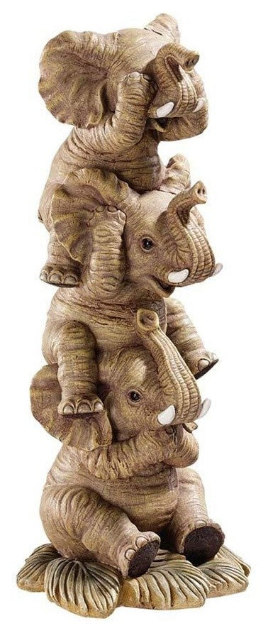 Tropical Elephants Hear-no See-no Speak-no Evil Statue Sculpture Figurine